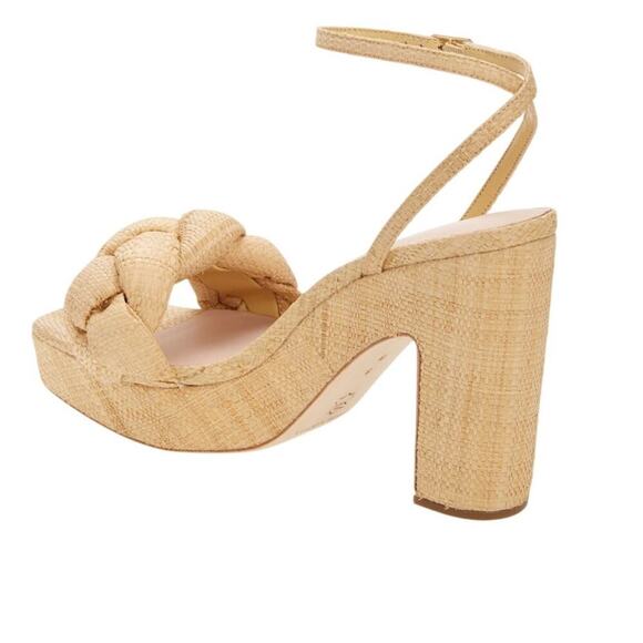 Loeffler Randall Fea braided woven platform neutral beige natural heel 7 - Picture 2 of 16